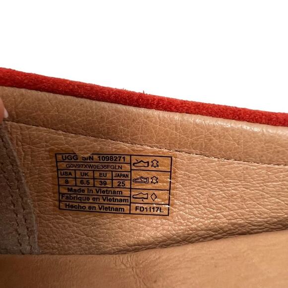 UGG | Clair Orange Suede Laser Cut Moc Slip On Loafer Size 8 - Picture 13 of 16